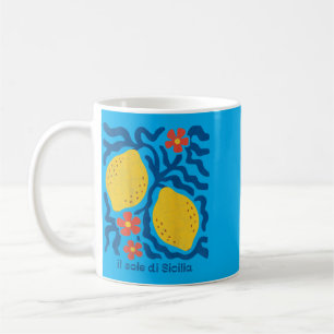 Caneca De Café Limões Boho Floral Sole Di Sicilia Viagem Férias