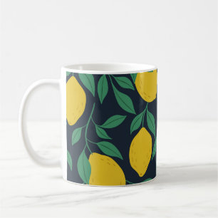 Caneca De Café Limões Coloridos: Vibrância Desenhada À Mão.