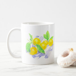 Caneca De Café Limões Meyer em toalha de cozinha