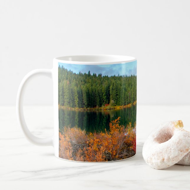 Caneca De Café Limpar Lago Autumn Oregon Mug (Com Donut)