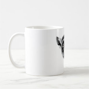 Caneca De Café Limur Catta Head Black White T-Shirt