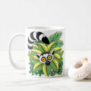 Caneca De Café Limures de Madagáscar na selva exótica