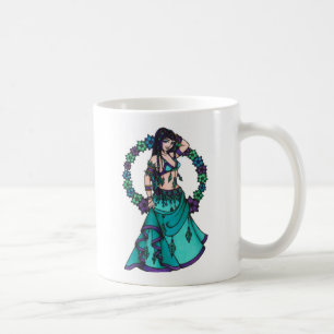 Caneca De Café Lina Flower Goddese Belly Dancer Art