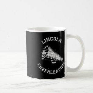 Caneca De Café Lincoln Cheer Angustiado Retro Cheerleader dos ano