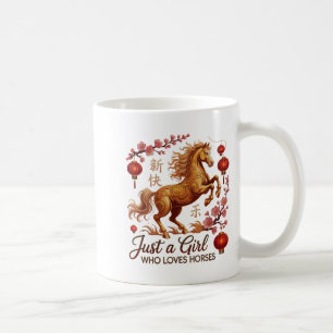 Caneca De Café Linda 2026 Apenas Garota Que Ama Cavalos Zodíaco V