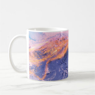 Caneca De Café Linda Abstrato Texturizada Aquarela