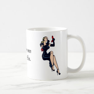 Caneca De Café Linda Antes do Café Loira Glamour Retro Garota Pin