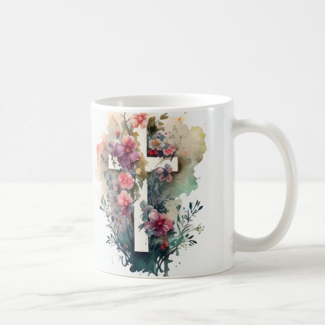 Caneca De Café Linda Aquarela Páscoa Cristã (Direita)