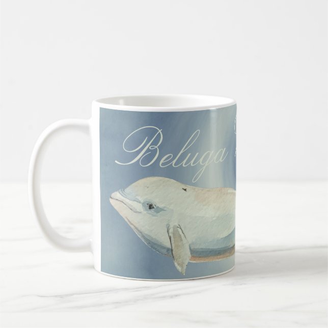 Caneca De Café Linda Baleia Beluga, Delphinapterus Leucas (Esquerda)