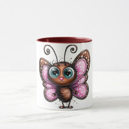 Caneca de café linda borboleta