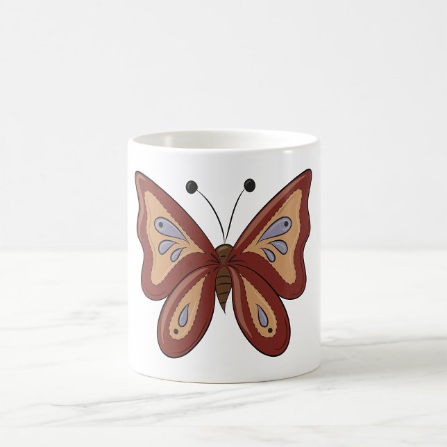 Caneca De Café Linda Borboleta Marrom (Criador carregado)