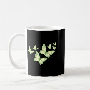 Caneca De Café Linda Borboleta Verde Amantes Borboletas Mulheres