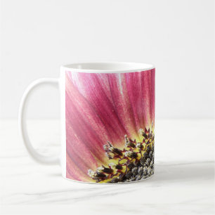 Caneca De Café Linda Cama de Girassol Rosa
