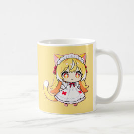 Caneca De Café Linda Chibi Neko Loira - Vestido Midi