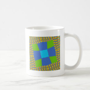 Caneca De Café Linda Desenho de Arte de Cian Azul Verde Incrível