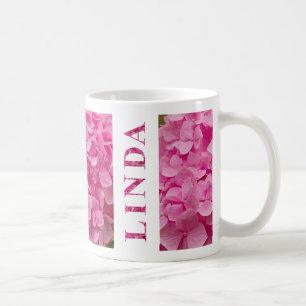 Caneca De Café "Linda" em "Hydrangea Floral" rosa Elegante