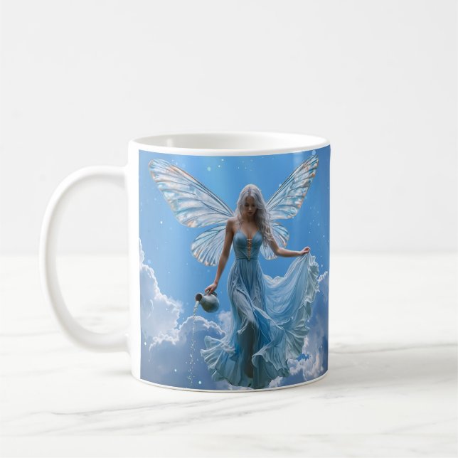 Caneca De Café Linda Fada de Aquário nas Nuvens (Esquerda)