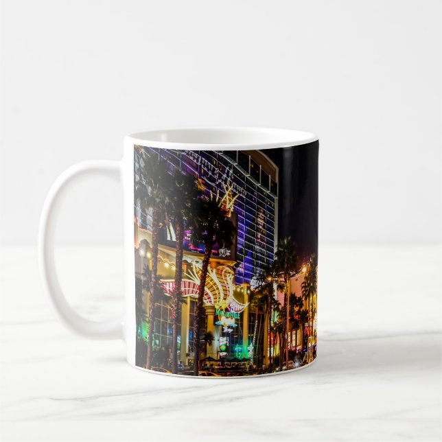 Caneca De Café Linda Faixa de Las Vegas à noite (Esquerda)