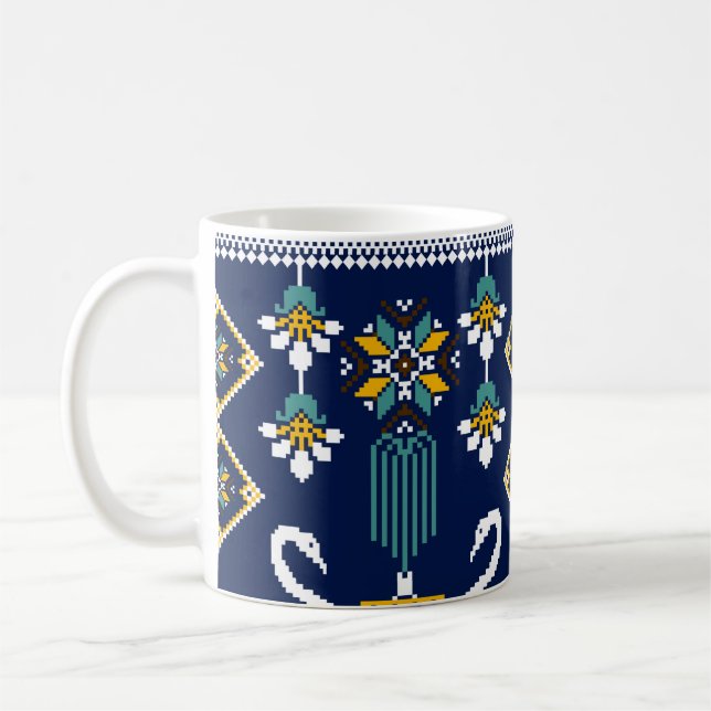 Caneca De Café Linda figura, geométrica tribal ucraniana (Esquerda)