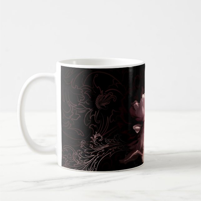 Caneca De Café Linda flor de pedônia (Esquerda)