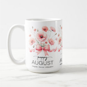 Caneca De Café Linda Flor do Mês de Nascimento/August Poppy