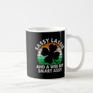 Caneca De Café Linda garota atrevida trevo irlandês engraçado st