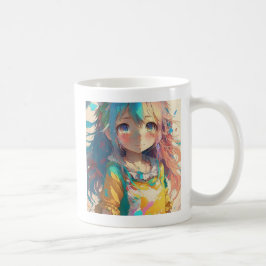 Caneca De Café Linda garota de animação colorida tem um belo dia