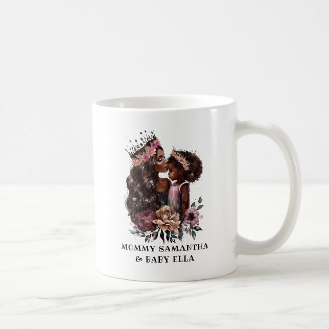 Caneca De Café Linda mãe negra e filha (3) (Direita)