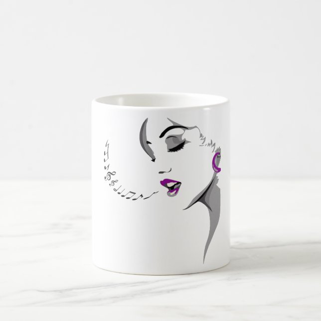 Caneca De Café Linda Mulher Cantando (Centro)
