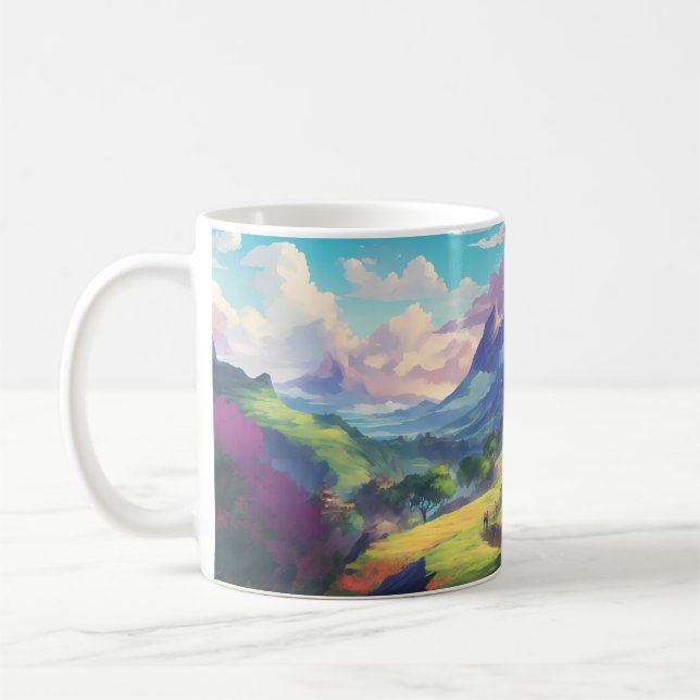 Caneca De Café Linda paisagem animada (Esquerda)