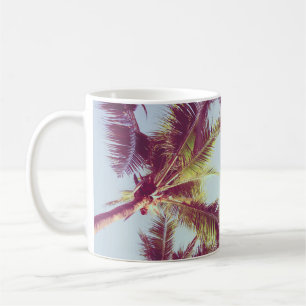 Caneca De Café Linda palmeira tropical ao redor do mar de praia