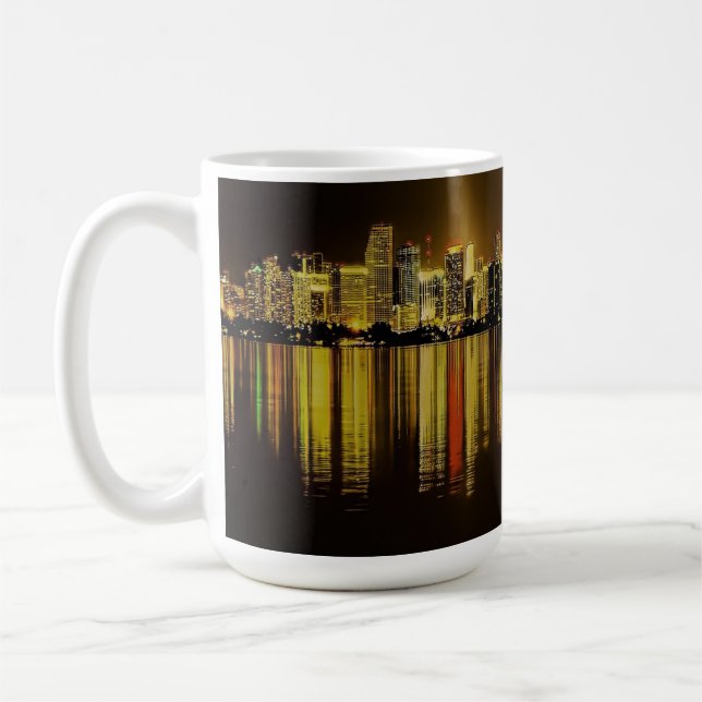 Caneca De Café Linda Panorâmica Miami Skyline (Esquerda)