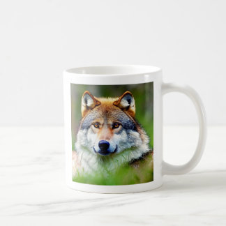 Caneca De Café Linda pintura de cabeça de lobo