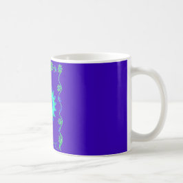 Caneca De Café Linda pintura de óleo de arte azul iridescente
