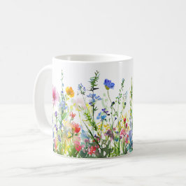 Caneca De Café Linda Primavera Meadow Flowers Wrap
