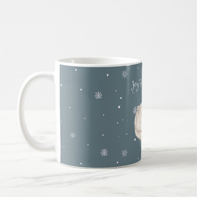Caneca De Café Linda Raposa Branca de Natal Coffee Mug (Esquerda)