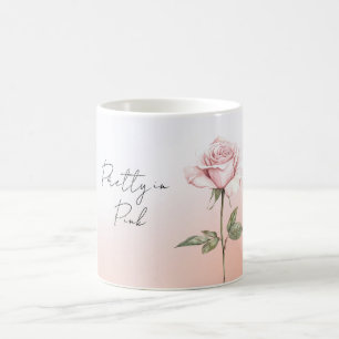 Caneca De Café Linda Rosa Cor-de-rosa Ombre Floral Pêssego