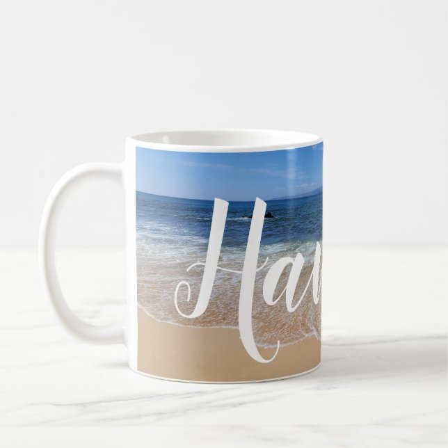 Caneca De Café Linda Sandy Beach e Waves (Esquerda)