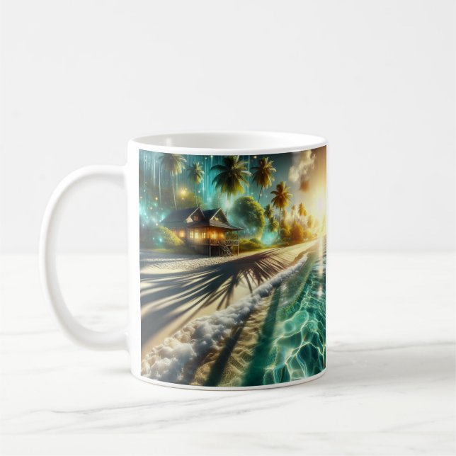 Caneca De Café Linda Sunset Beach House Pensada (Esquerda)