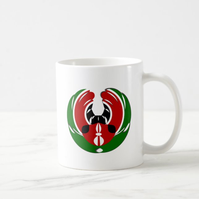 Caneca De Café Linda Tapeçaria no Quênia: Borboleta da Bandeira M (Direita)