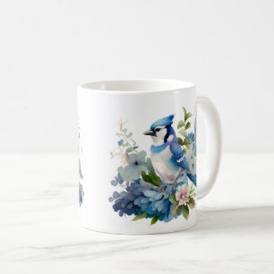 Caneca De Café Linda Watercolor Blue Jay Wrap