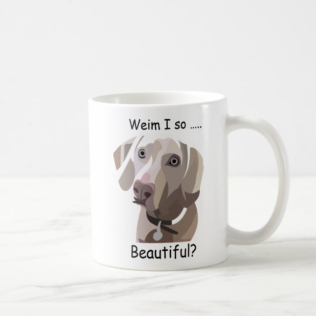 Caneca De Café Linda Weimaraner Mug (Direita)
