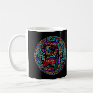 Caneca De Café Linda Yoga Wellness & Harmony Globe