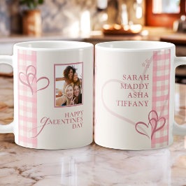 Caneca De Café Lindas Amigas Elegantes de Rosa no Dia das Galenti