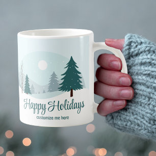 Caneca De Café Lindas Árvores de Natal Personalizadas Inverno
