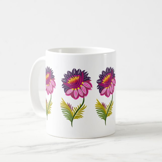 Caneca De Café Lindas flores (Frente Esquerda)