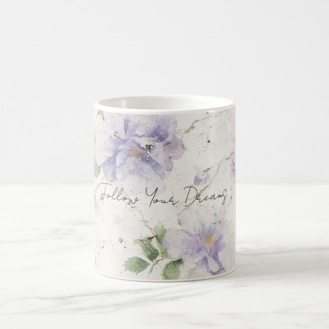 Caneca De Café Lindas Flores de Lavanda Roxa (Centro)