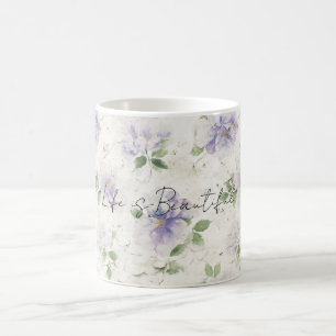 Caneca De Café Lindas Flores de Lavanda Roxa  