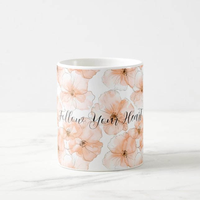 Caneca De Café Lindas Flores de Pêssego (Centro)