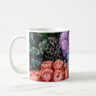 Caneca De Café Lindas flores florescentes (rosas, híbridos, c